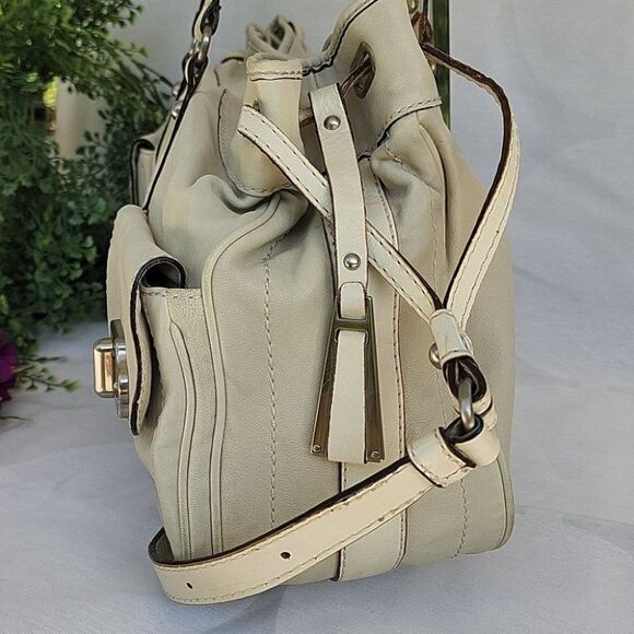 Olivia Harris Bone White Soft Sheep's Leather Shoulder Bag XL - Picture 6 of 13